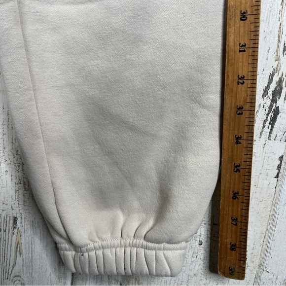 Abercrombie & Fitch Jogger Pants Women Size Medium Neutral Cream Cozy Loungewear - Picture 10 of 11